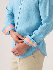 Nyota Turquoise Linen Shirt by Koy Clothing