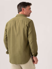 Olive Brushed Cotton Shirt