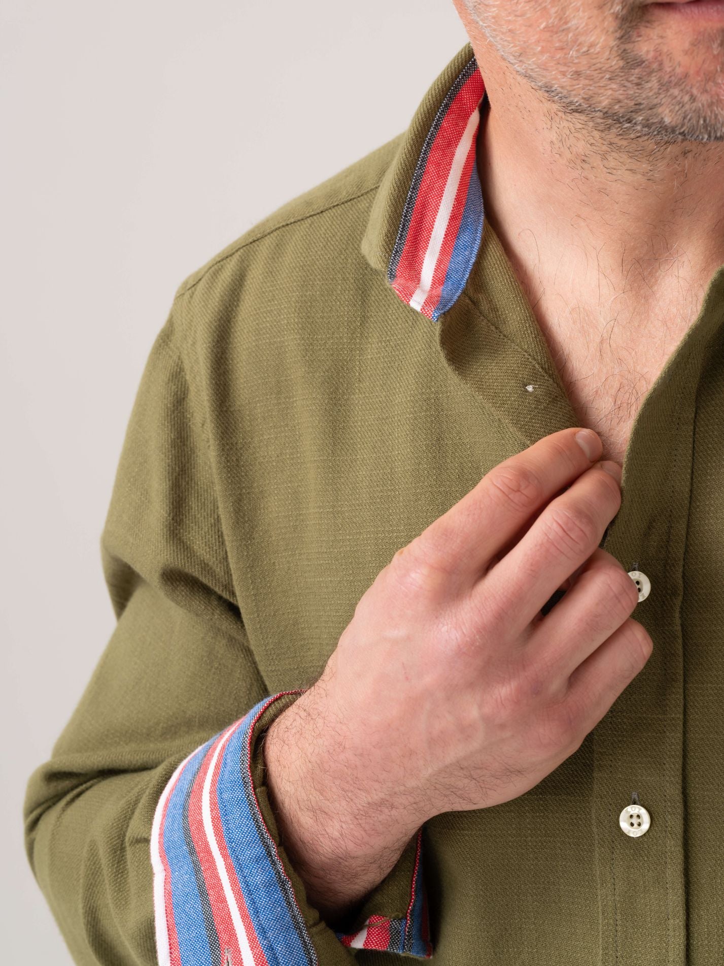 Olive Brushed Cotton Shirt