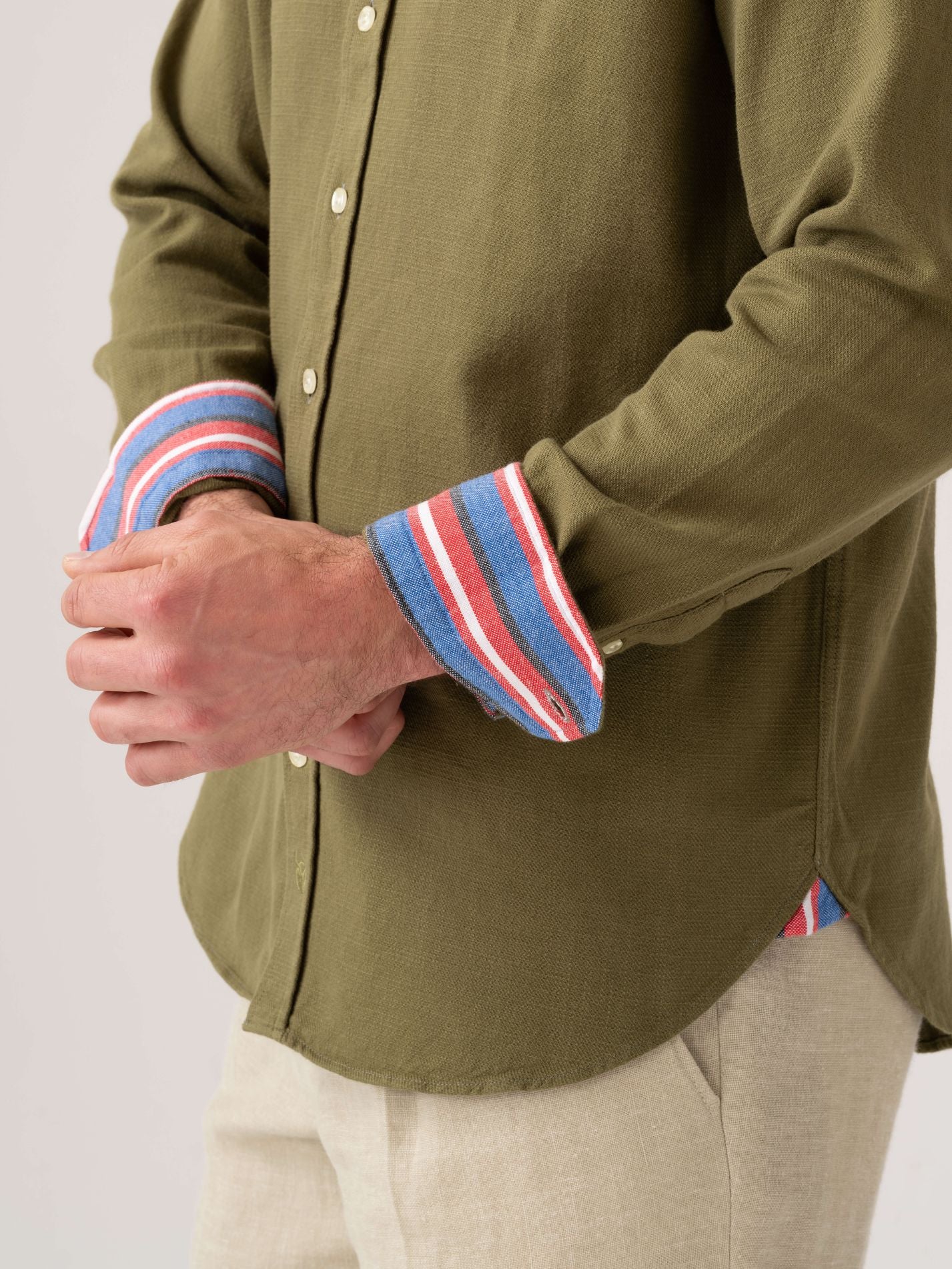 Olive Brushed Cotton Shirt
