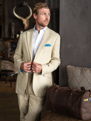 Pale Beige Linen Blazer / Suit Jacket