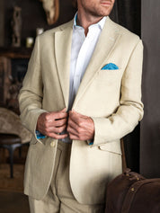 Pale Beige Linen Blazer / Suit Jacket