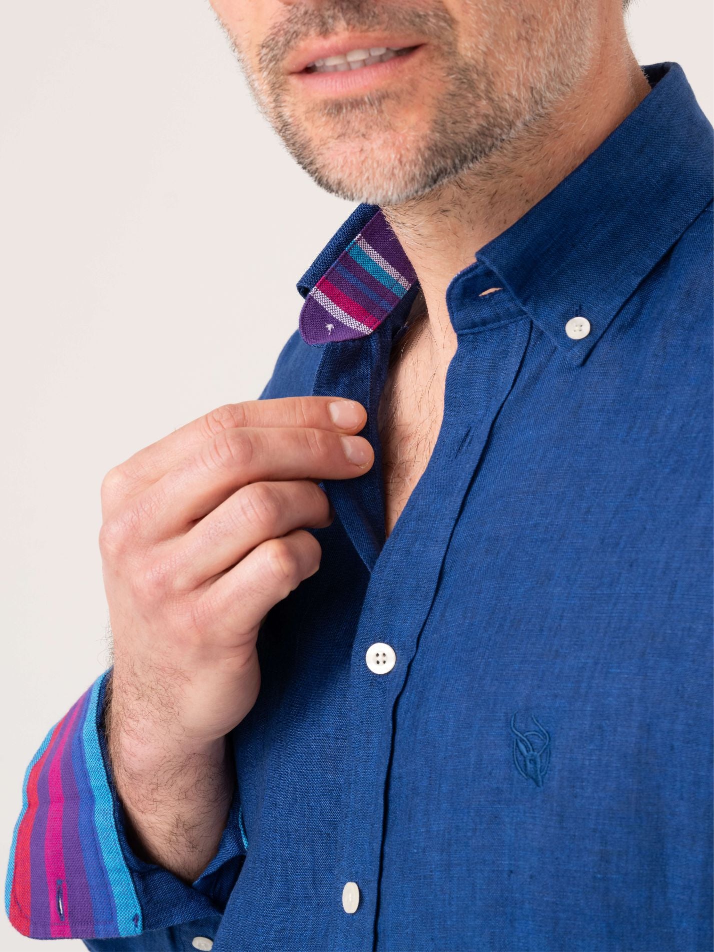 Kamba Navy Linen Shirt
