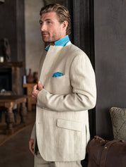 Pale Beige Linen Blazer / Suit Jacket