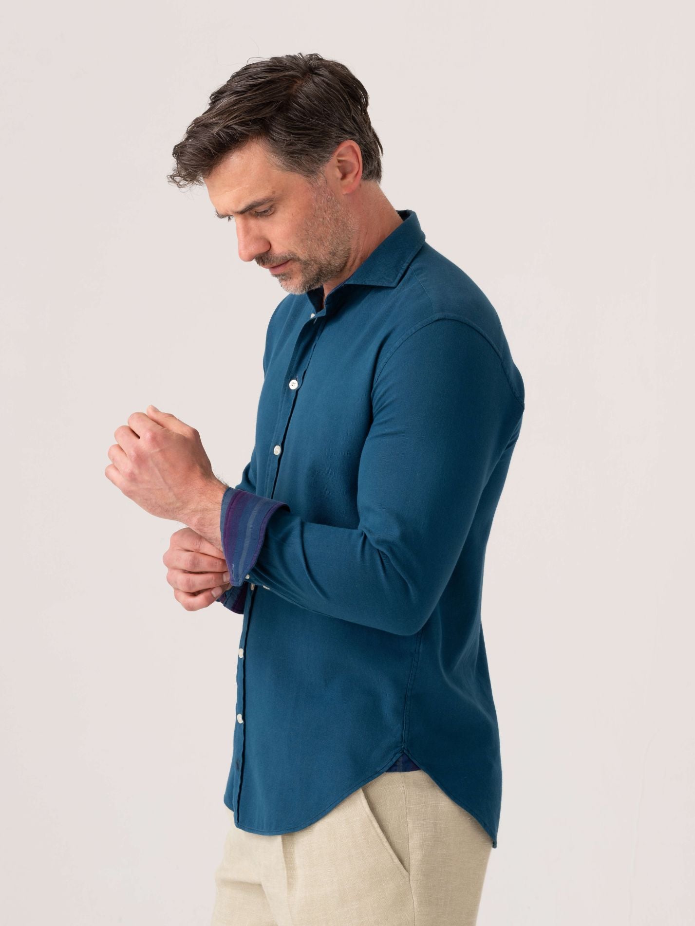Ziwa Teal-Blue Kabisa Kenyan Kikoy Shirt by Koy Clothing