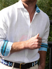 White Linen Shirt - Cutaway Collar