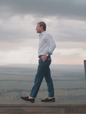 Royal Blue Suit Trousers - Linen, Wool & Silk