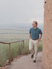 Dark Blue Piqué Cotton Polo