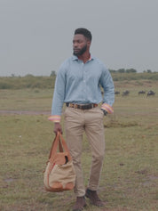 Deep Blue Cotton/Linen Shirt