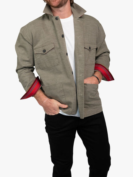 Mara Olive Cotton Shirt-Jacket