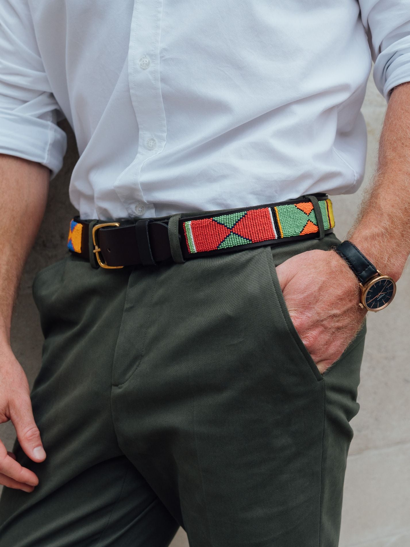 Mens beaded belt best sale