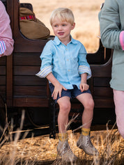 Boys Turquoise Linen Shirt