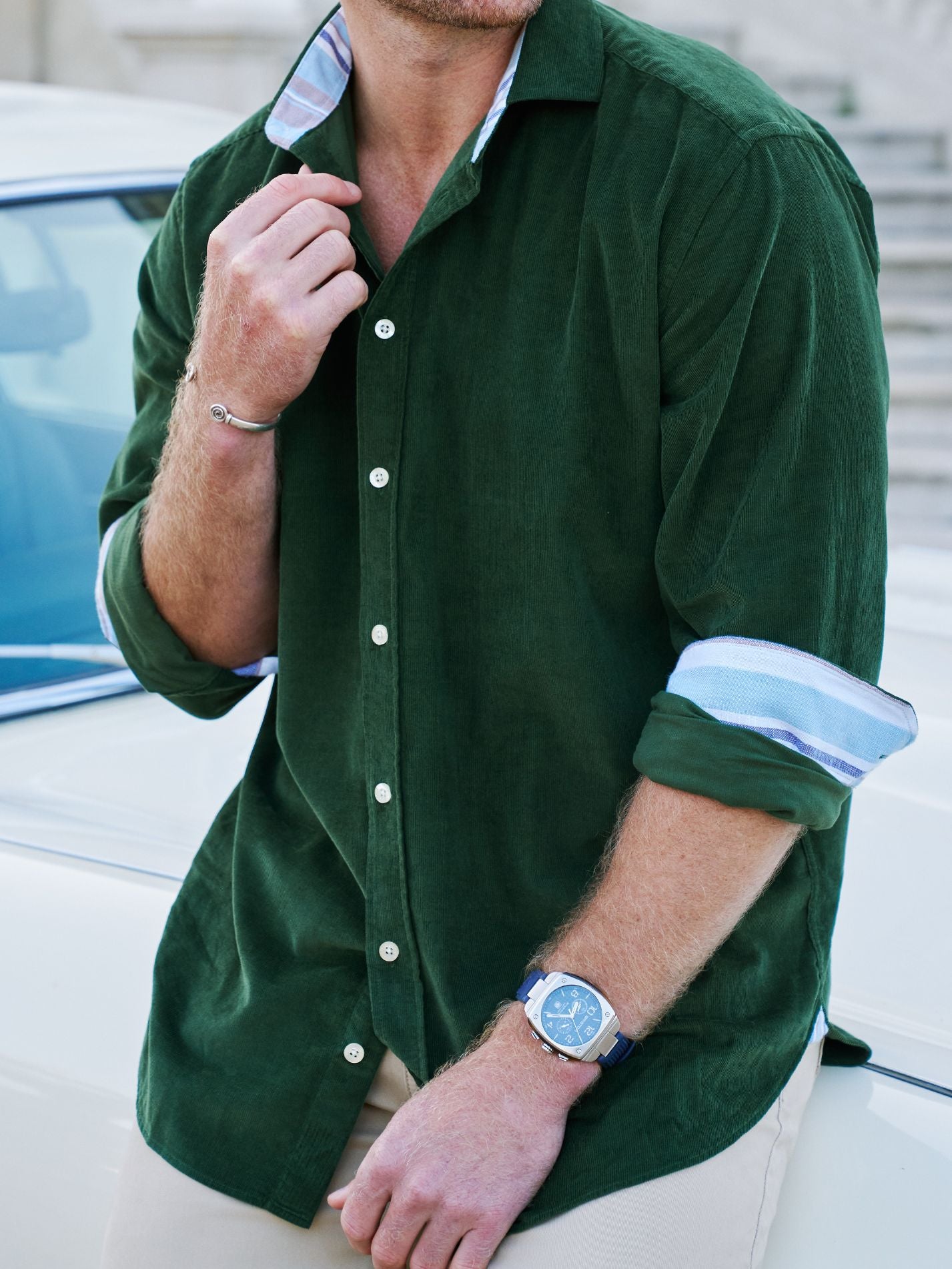 Pine Green Cord Shirt