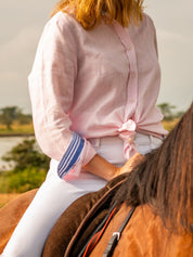 Women's Pink Linen Shirt