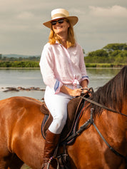 Women's Pink Linen Shirt