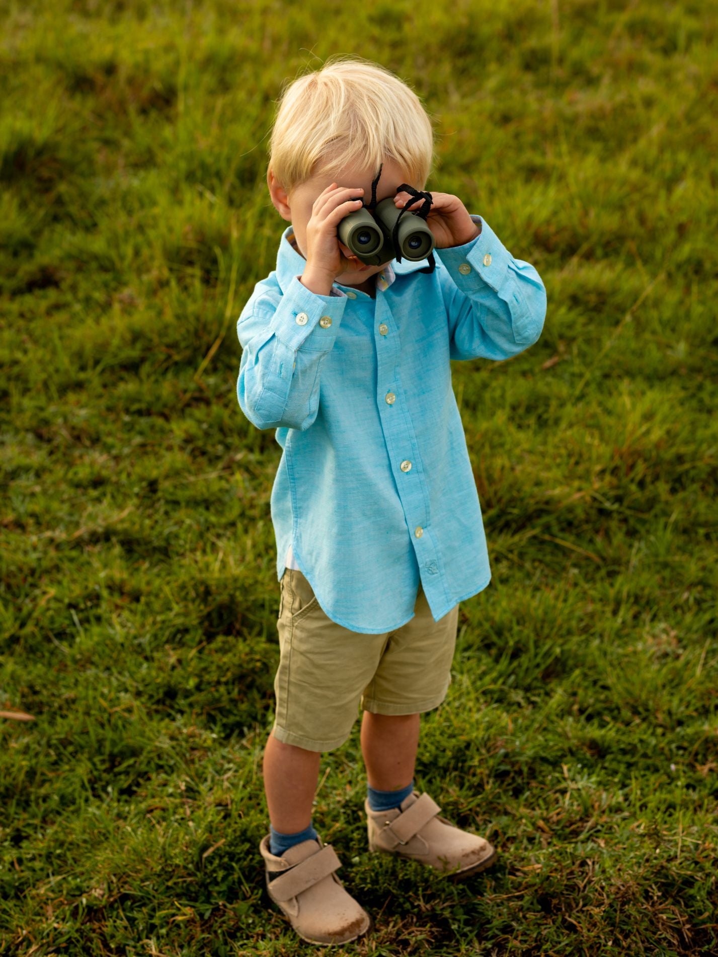 Boys Turquoise Linen Shirt