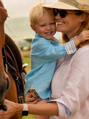 Boys Turquoise Linen Shirt