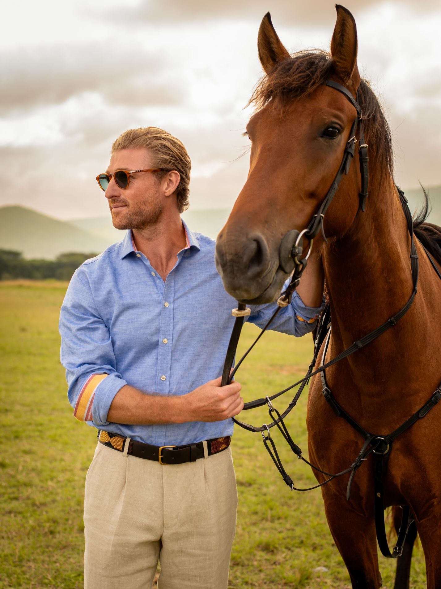 Deep Blue Cotton/Linen Shirt