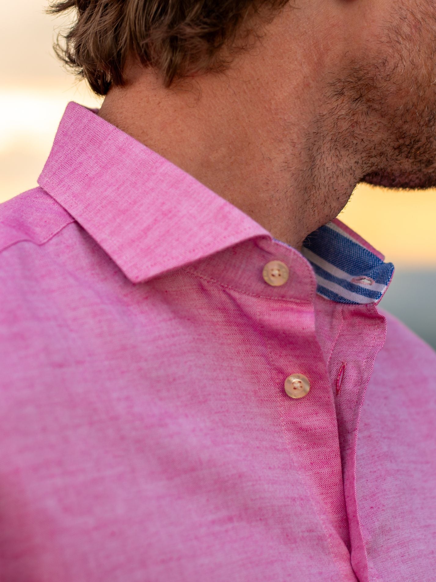 Rich Pink Cotton/Linen Shirt