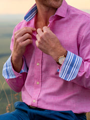 Rich Pink Cotton/Linen Shirt