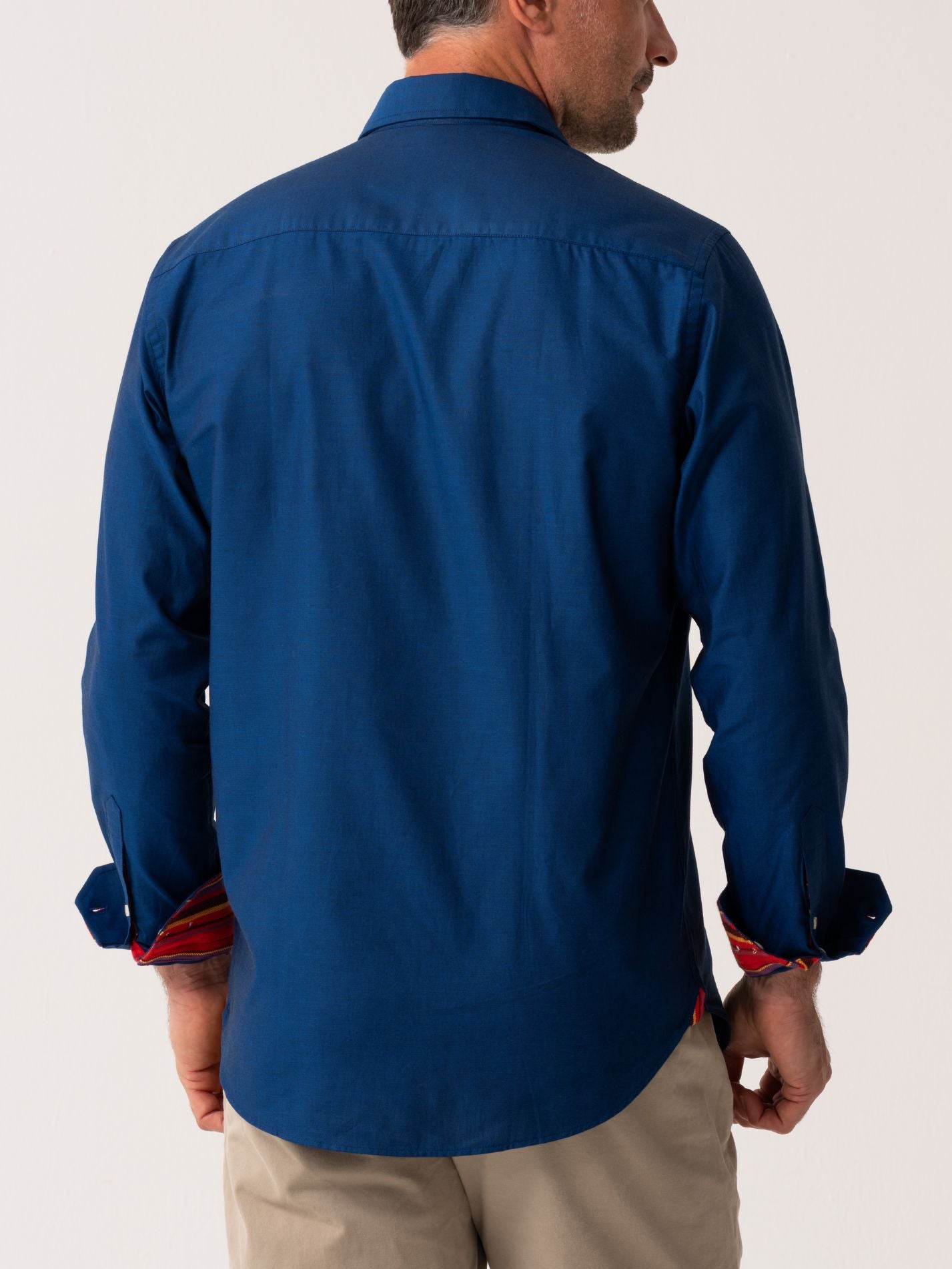 Mens Navy Oxford shirt - back view
