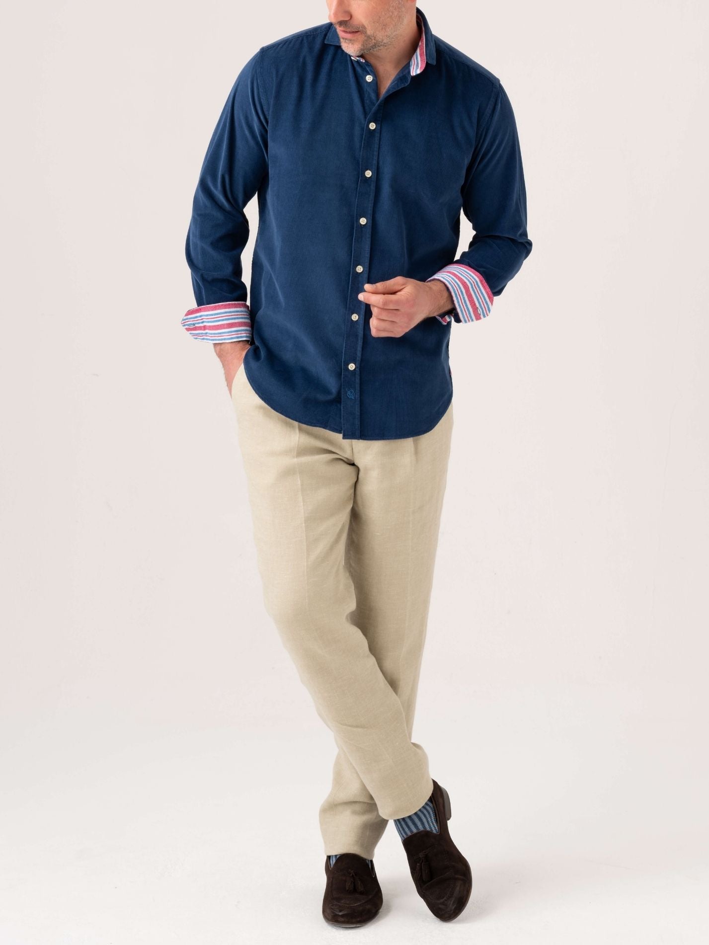 Teal Blue Cord Shirt