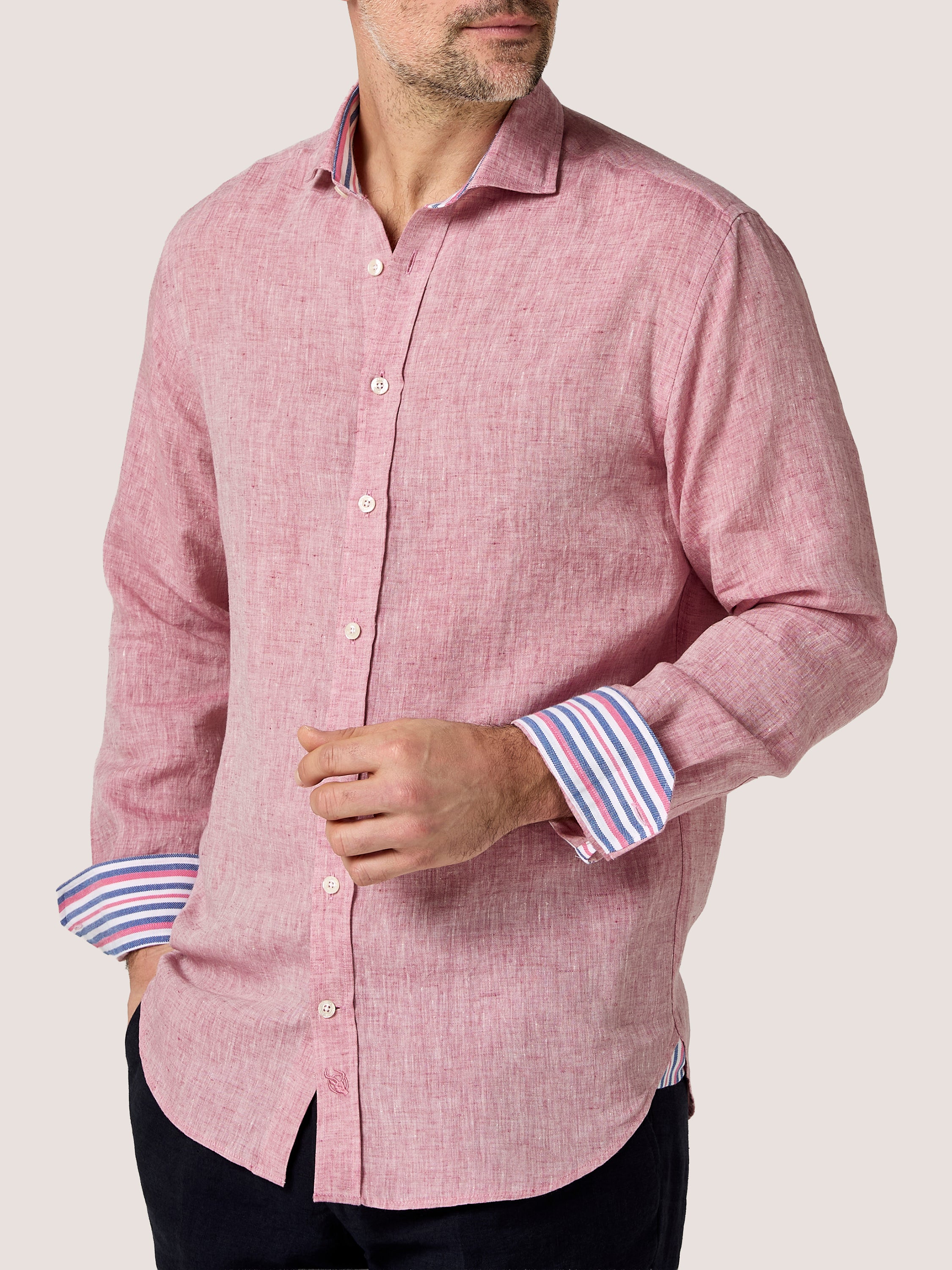 Men's Dusty Pink Linen Shirt | Koy Clothing Men's Dusty Pink Linen Shirt | Koy Clothing