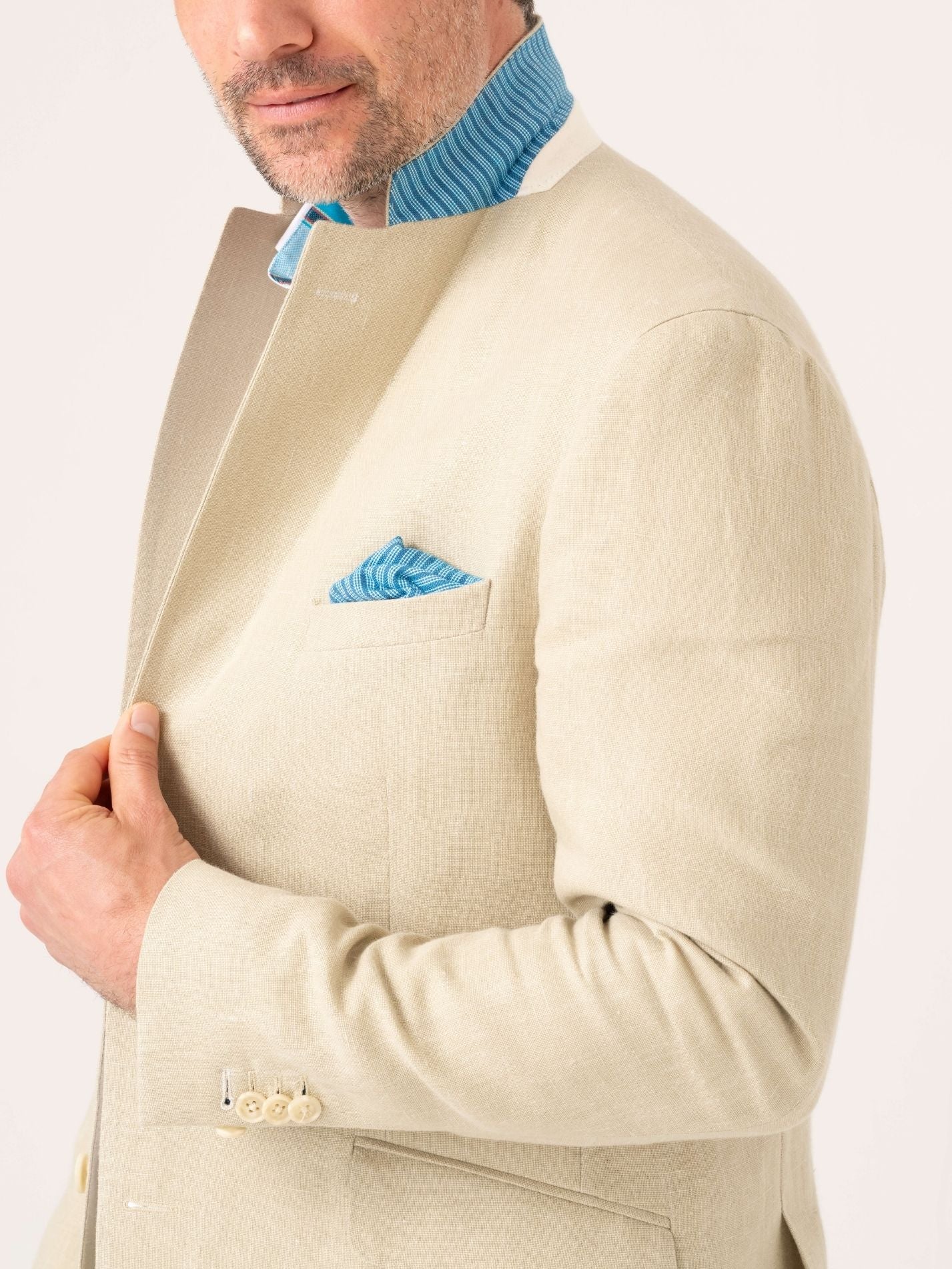 Pale Beige Linen Blazer / Suit Jacket