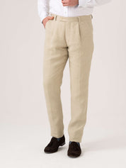 Pale Beige Linen Suit Trousers