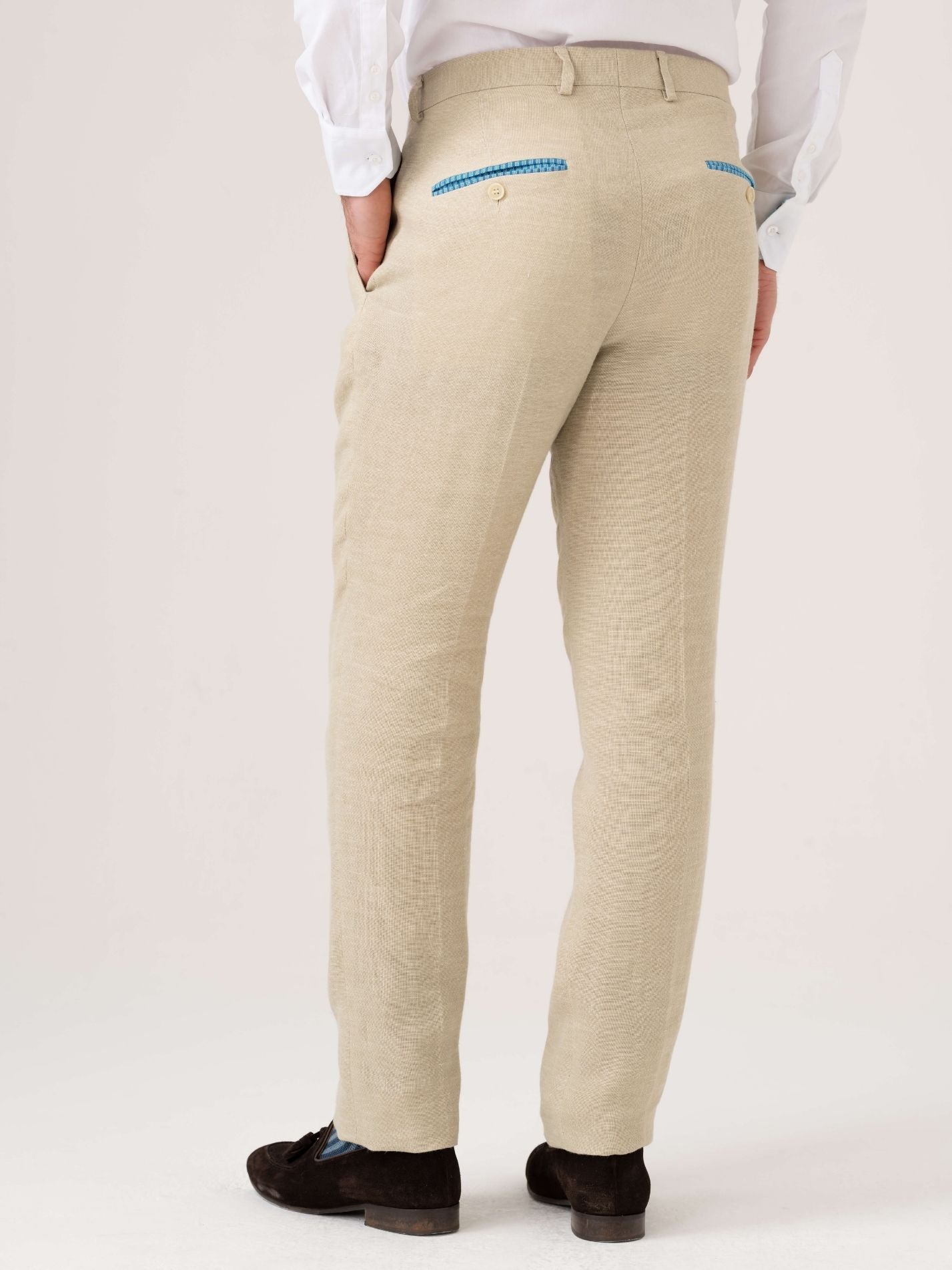 Pale Beige Linen Suit Trousers