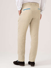 Pale Beige Linen Suit Trousers