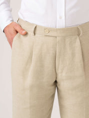 Pale Beige Linen Suit Trousers