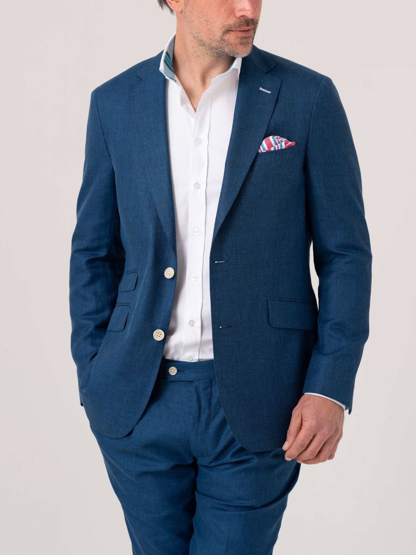 Royal Blue Linen Blazer 