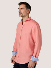 Salmon Pink Linen Shirt