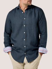 Deep Navy Linen Shirt