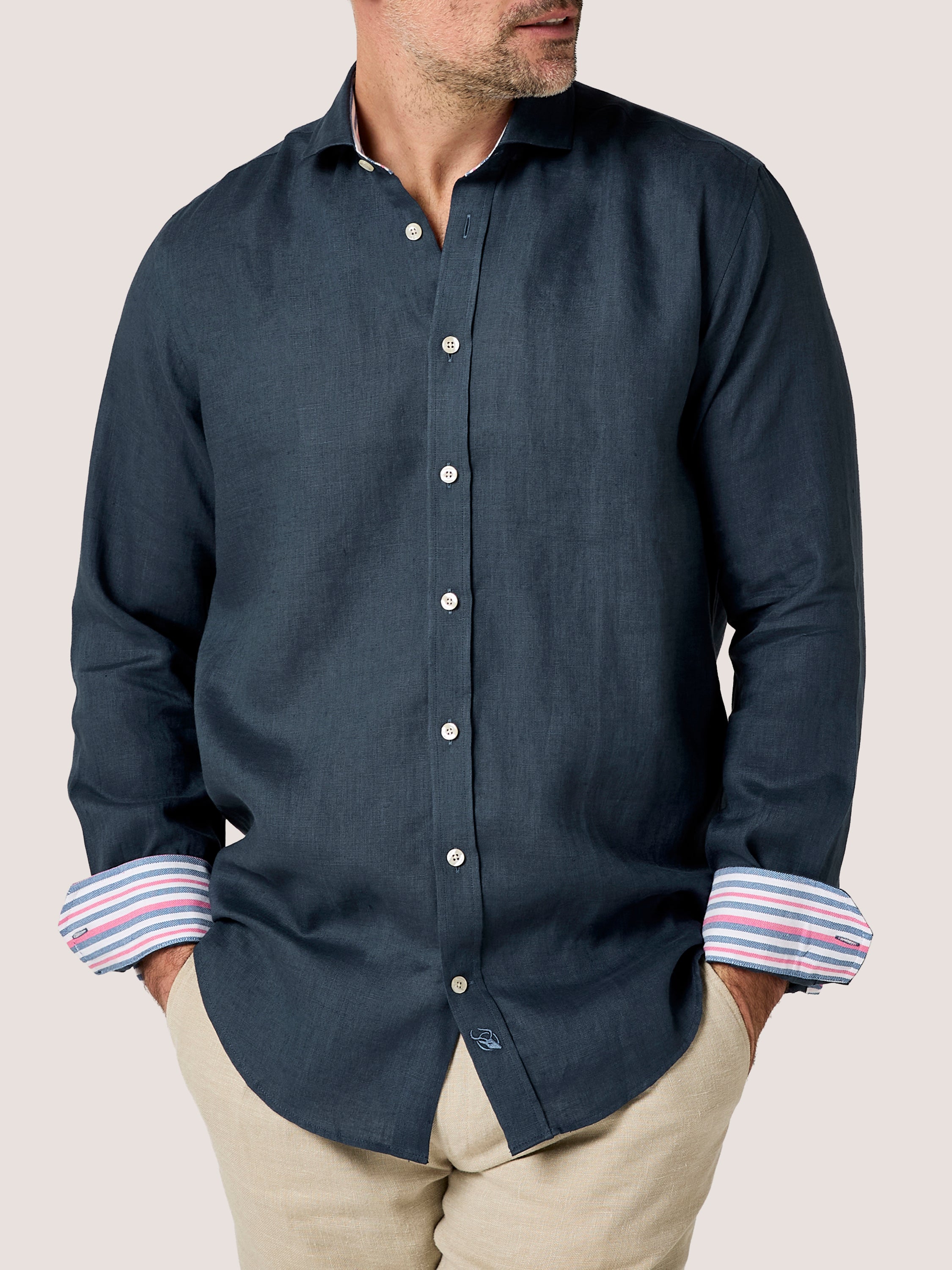 Deep Navy Linen Shirt