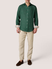 Forest Green Linen Shirt