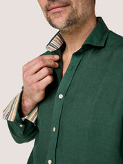 Forest Green Linen Shirt