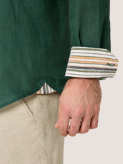 Forest Green Linen Shirt