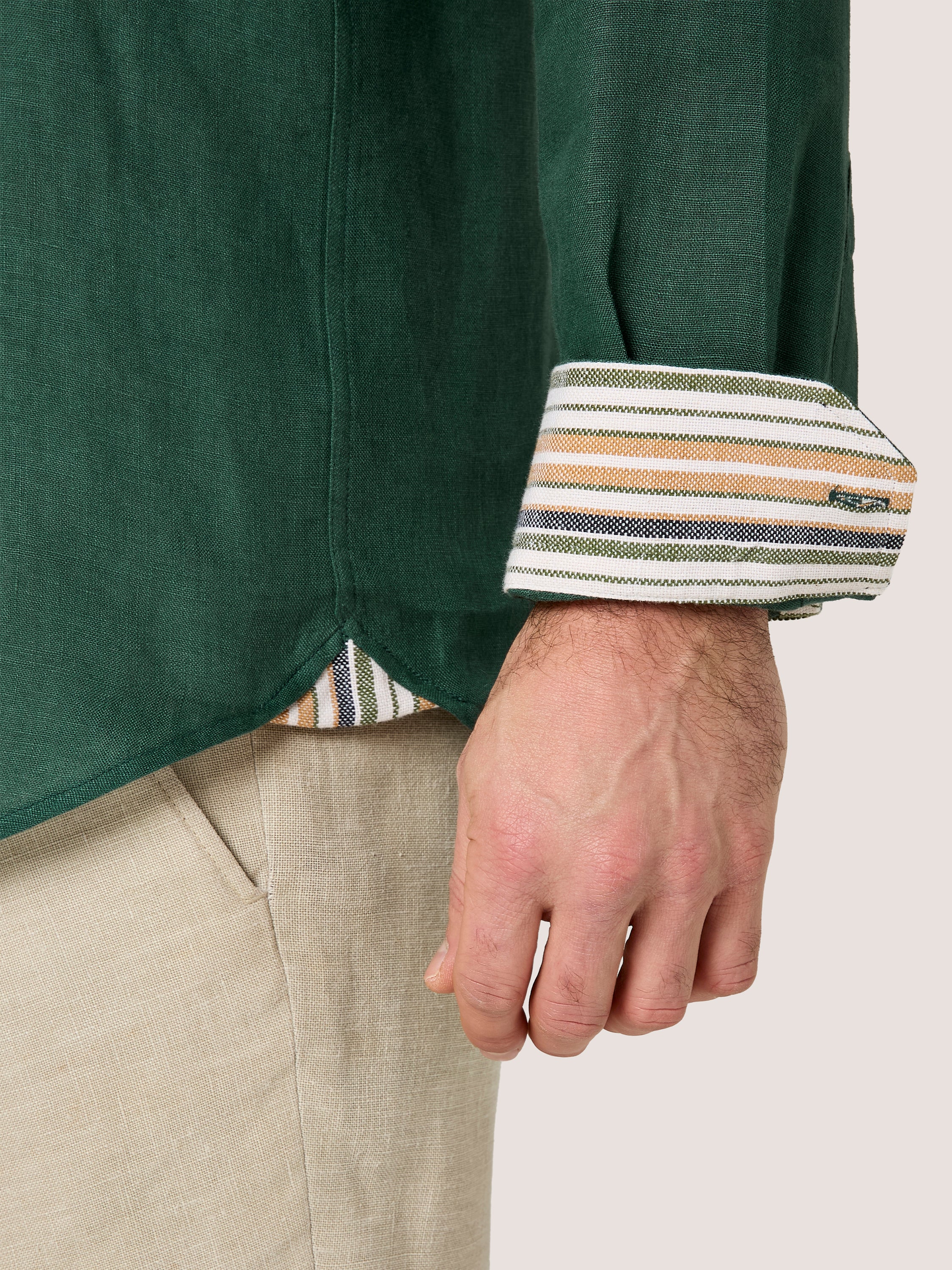 Forest Green Linen Shirt