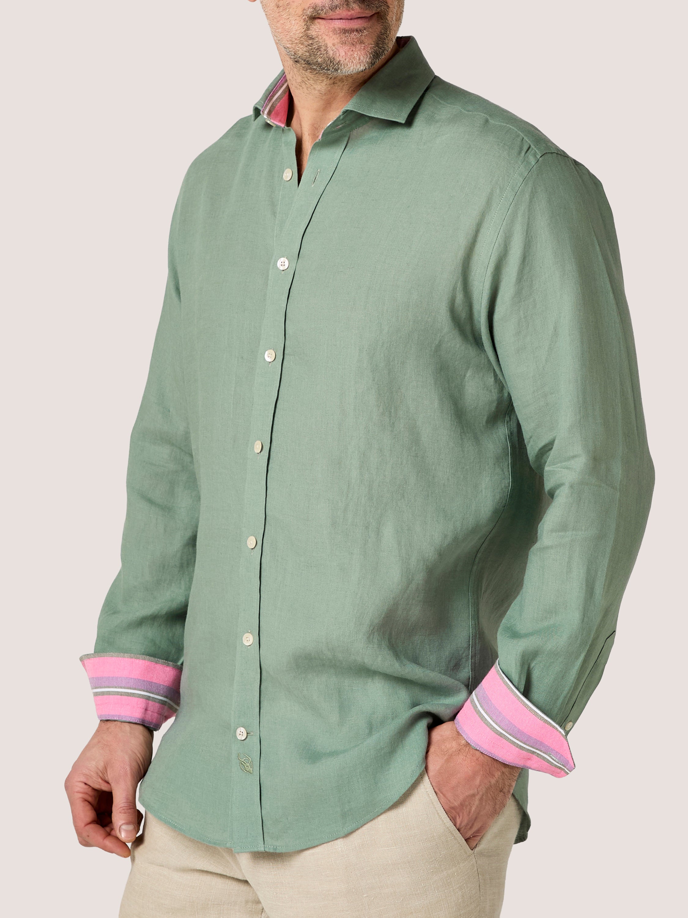 Men's Sage Linen Shirt | Koy Clothing Men's Sage Linen Shirt | Koy Clothing