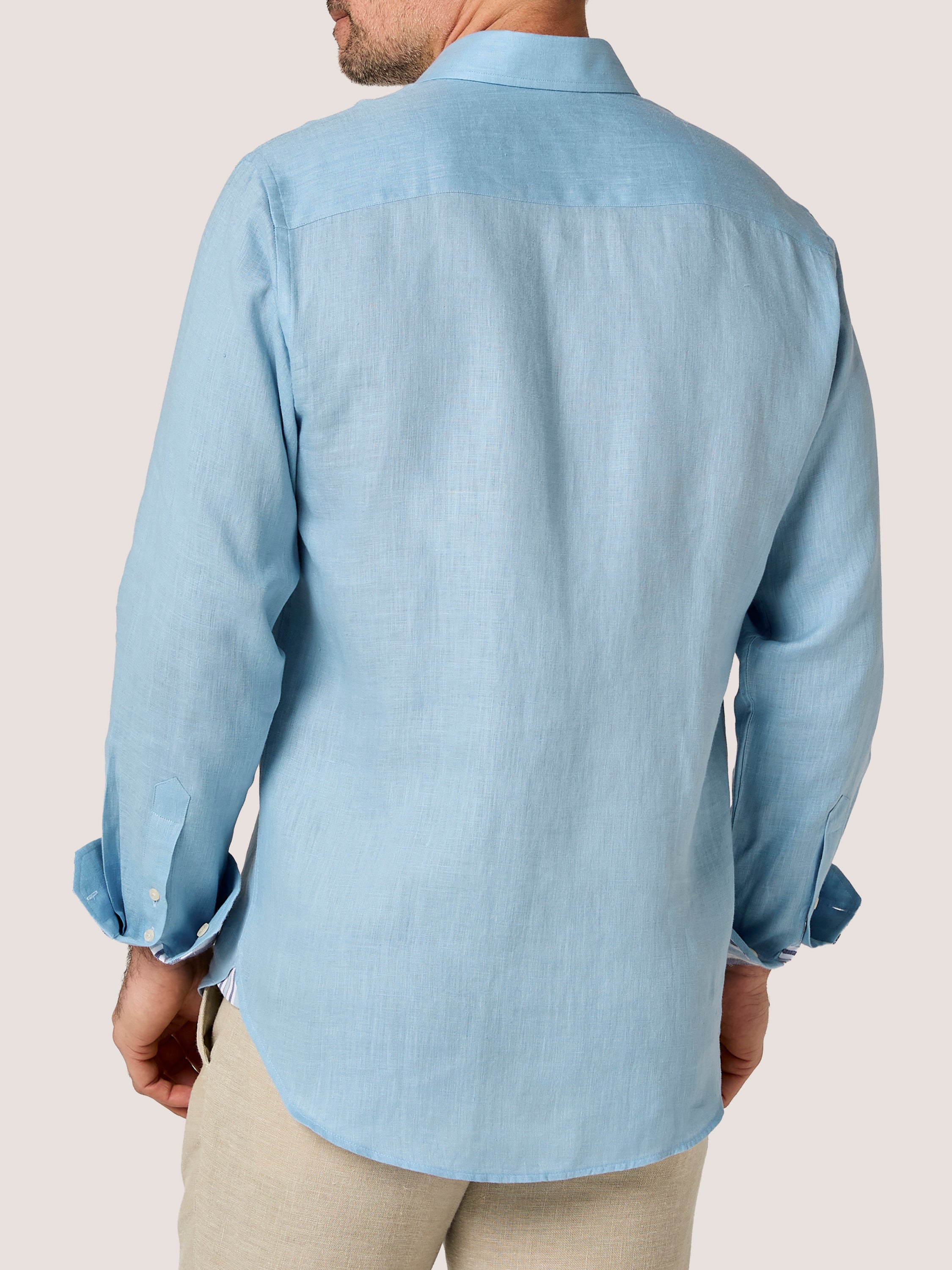 Ocean Blue Linen Shirt