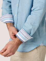 Ocean Blue Linen Shirt