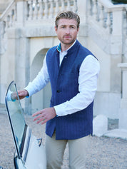 Mara Navy Herringbone Gilet