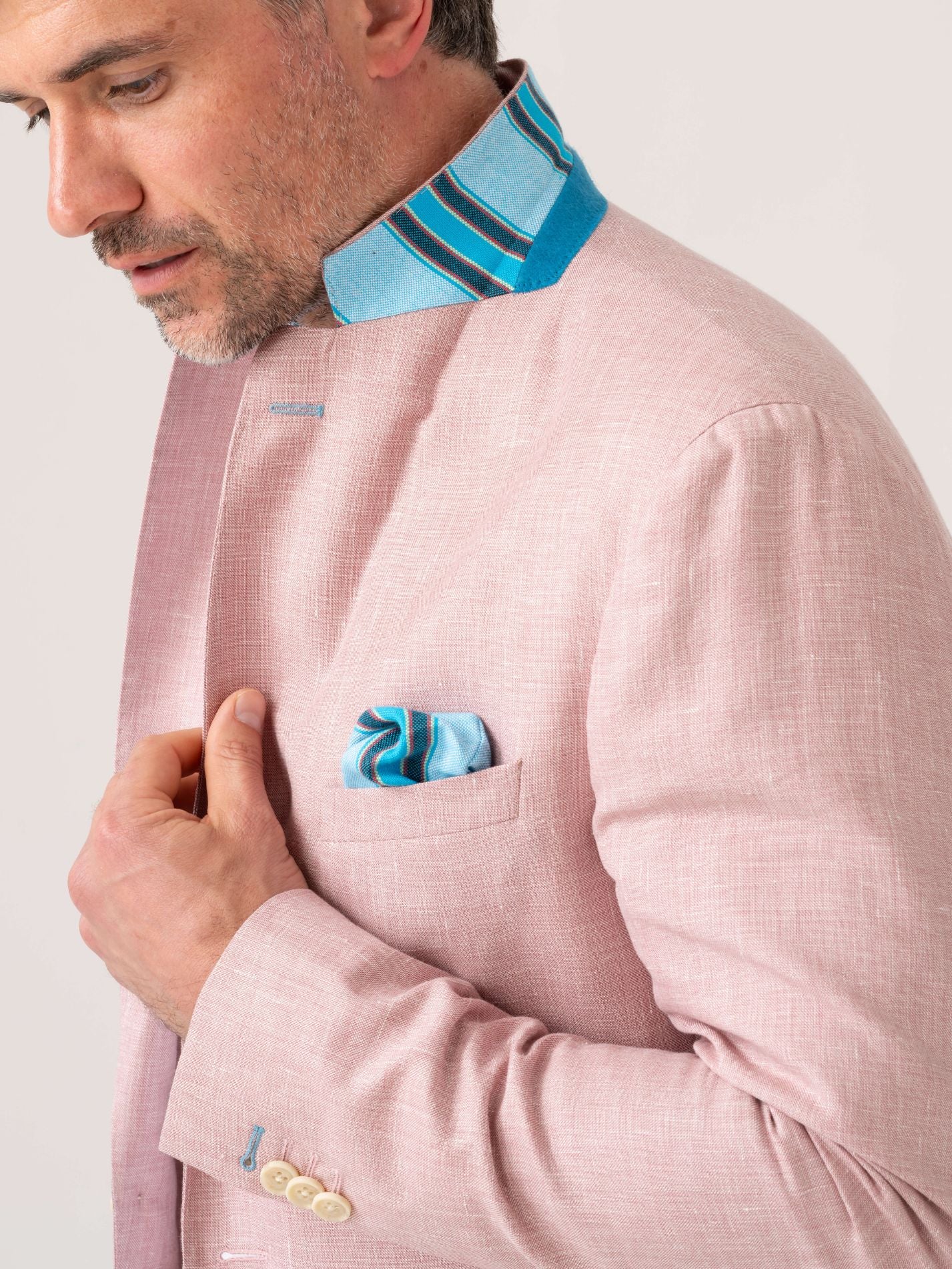 Pink Linen Blend Blazer 