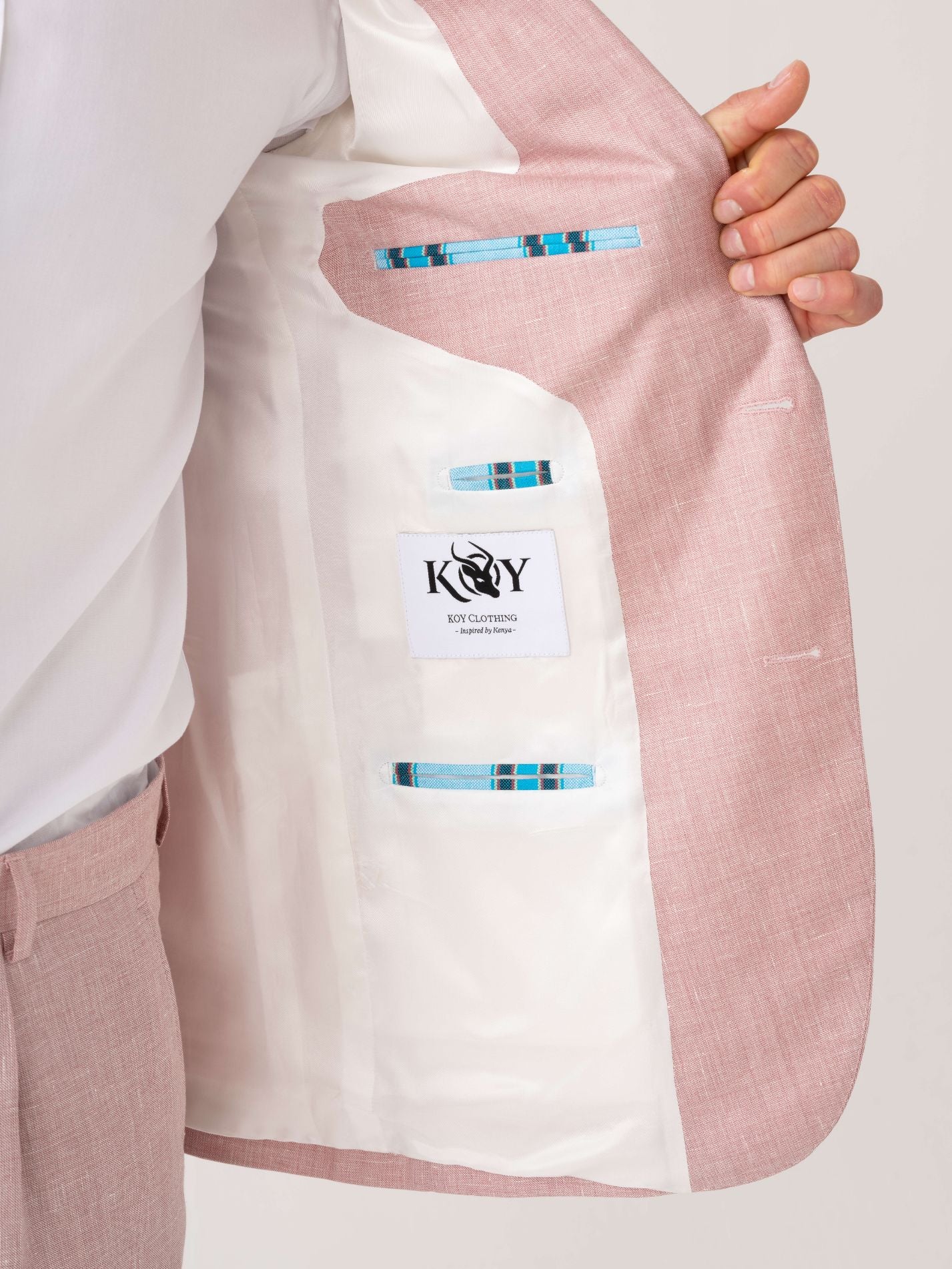 Pink Linen Blend Blazer 