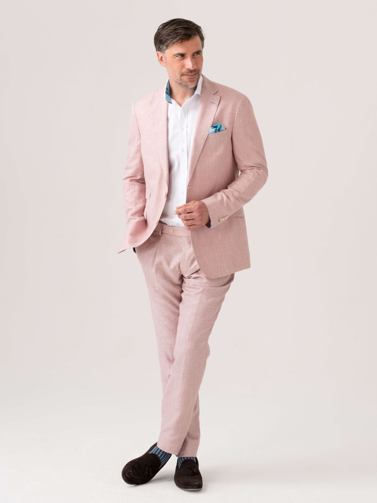 Pink Linen Blend Blazer 