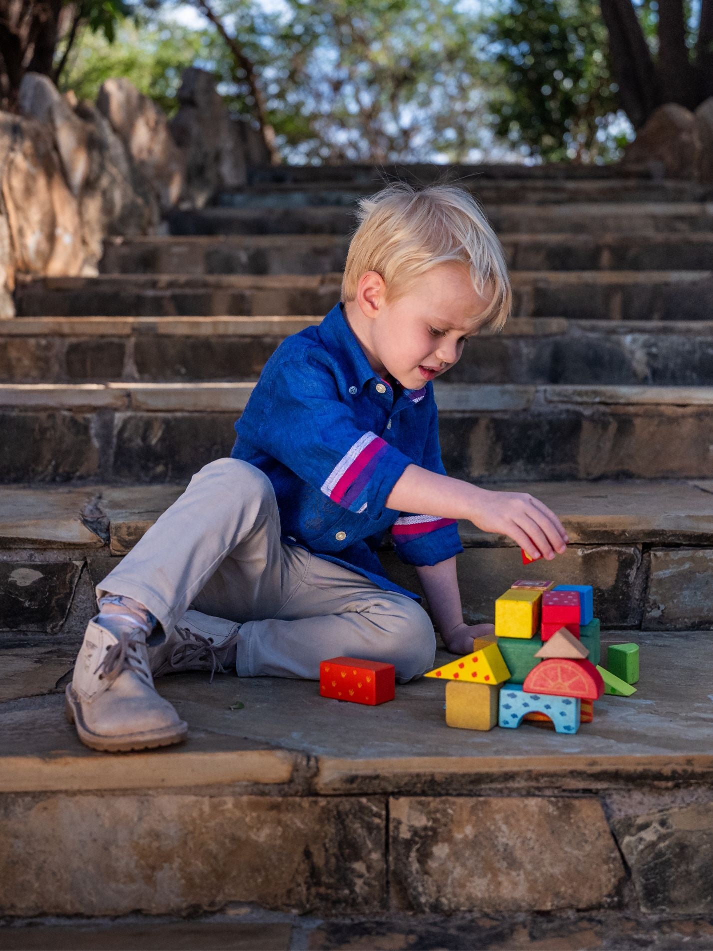 Boys Navy Linen Shirt by koy Clothing
