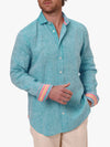 Nyota Turquoise Linen Shirt
