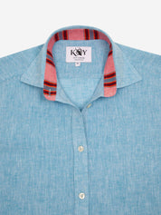 Women's Sky Blue Linen Shirt